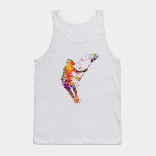 Lacrosse Girl Player Watercolor Painting Tank Top